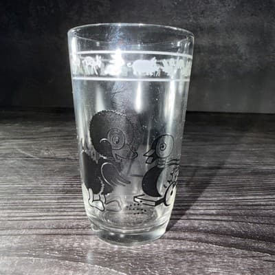 1966 Swanky Swigs Kraft Cheese Kid's Juice Glass Green Bunnies & Kittens Horse - Thumbnail 8