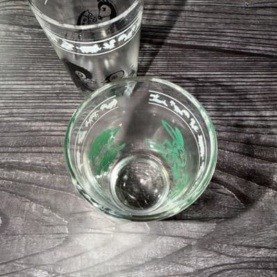 1966 Swanky Swigs Kraft Cheese Kid's Juice Glass Green Bunnies & Kittens Horse - Thumbnail 6