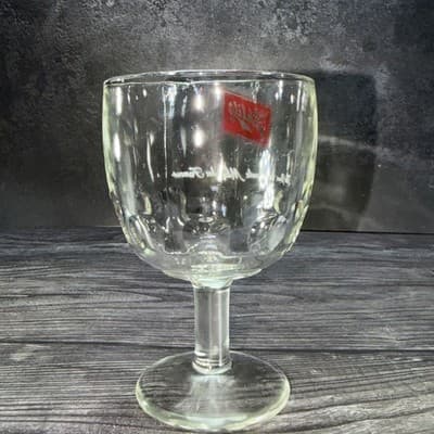 Vintage Schlitz Beer Milwaukee Clear Glass Goblet Thumb Print Stemware 6” 16 O - Thumbnail 7