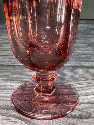 Imperial Glass OLD WILLIAMSBURG Pink 7.25”Ice Tea Glass Water Goblet Replaceme - Thumbnail 2