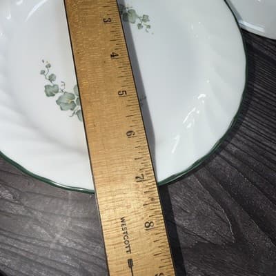 Corelle CALLAWAY IVY White Swirl Green Ivy 7" SALAD PLATE Lot of 3 - Thumbnail 11