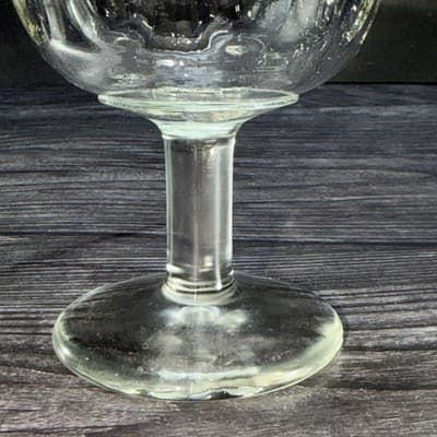 Vintage Schlitz Beer Milwaukee Clear Glass Goblet Thumb Print Stemware 6” 16 O - Thumbnail 4