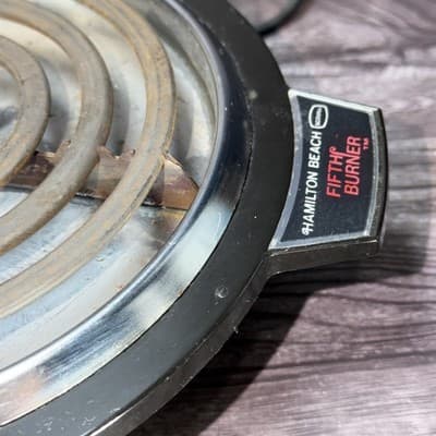 Hamilton Beach Fifth Burner Single Hot Plate Electric Burner Black Compact Works - Thumbnail 3