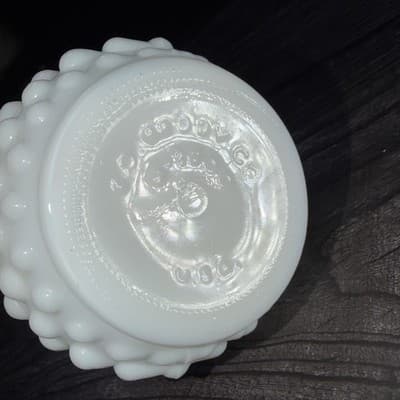 Vintage Hobnail Milk Glass White Bud Vase EO Brody Co USA Cottage Core MCM 8" - Thumbnail 13