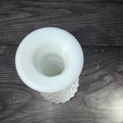 Vintage Hobnail Milk Glass White Bud Vase EO Brody Co USA Cottage Core MCM 8" - Thumbnail 10