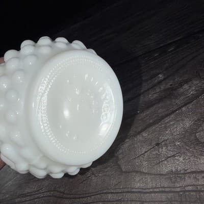 Vintage Hobnail Milk Glass White Bud Vase EO Brody Co USA Cottage Core MCM 8" - Thumbnail 12