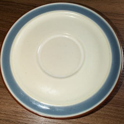 NORITAKE STONEWARE PLEASURE #8344 Coffee CUP & SAUCER SET Blue Brown Replacement - Thumbnail 8