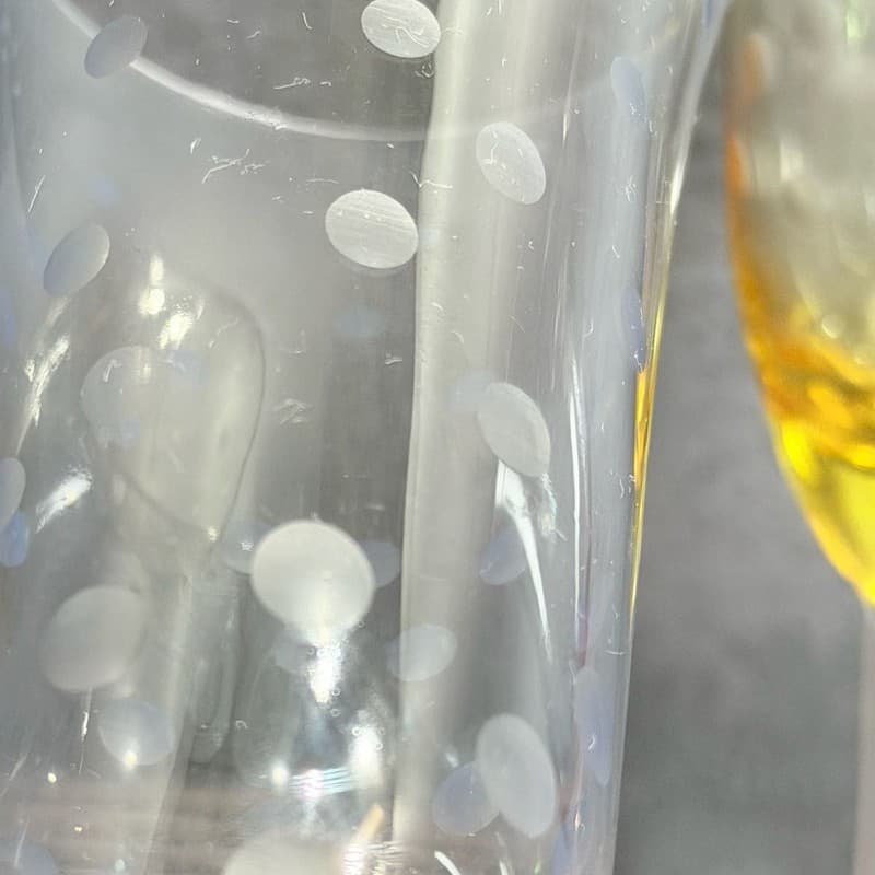 Set of 4 Multicolor Etched Polka Dot Champagne Flutes Crystal Glass - Thumbnail 12