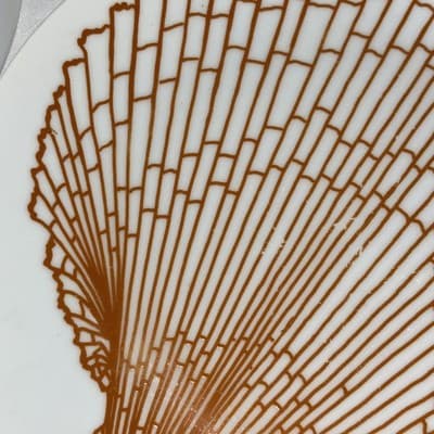 VTG Plate Set 6 Beach House 1970s Fitz & Floyd Orange Sea Shell 7.5” Ocean - Thumbnail 7