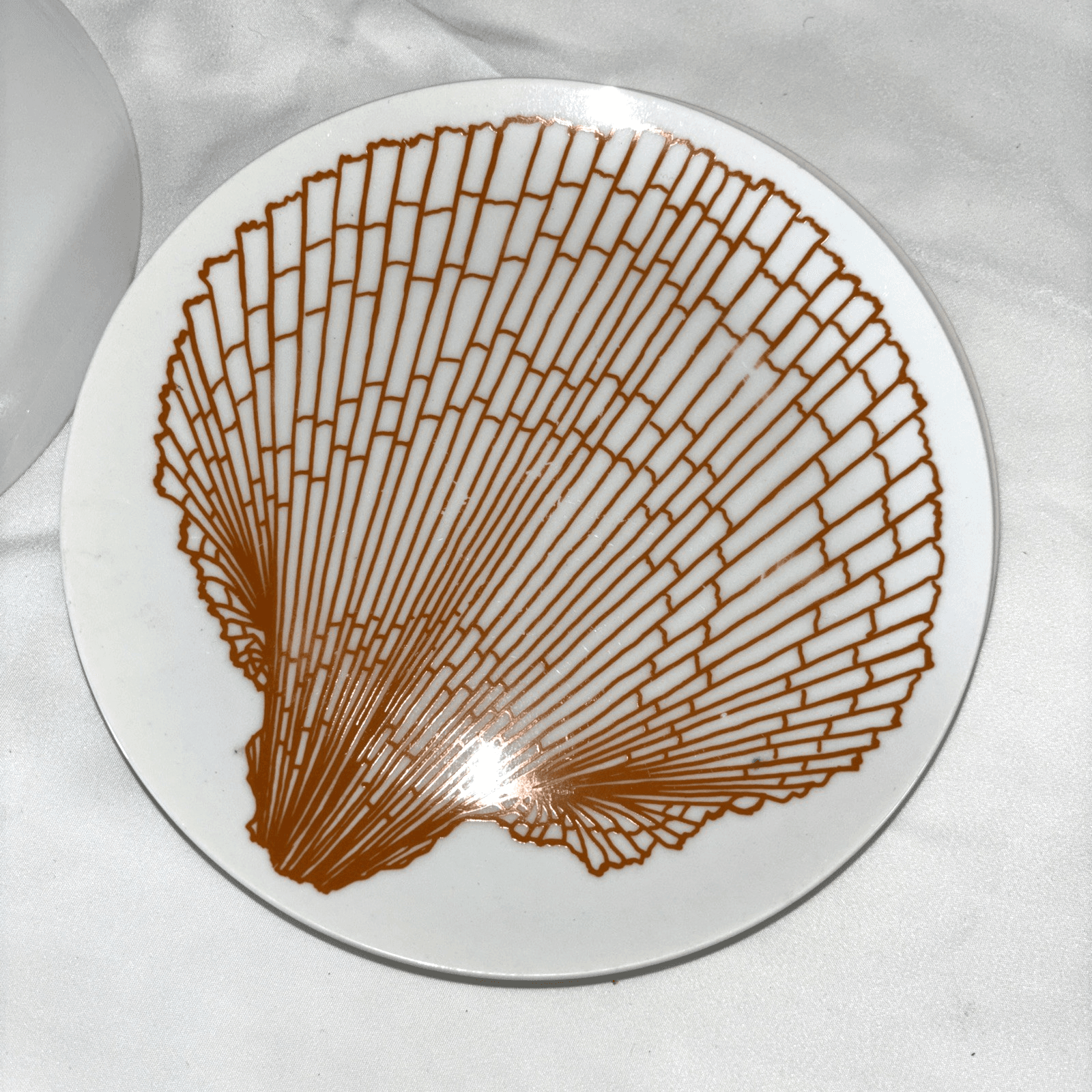 VTG Plate Set 6 Beach House 1970s Fitz & Floyd Orange Sea Shell 7.5” Ocean - Thumbnail 6