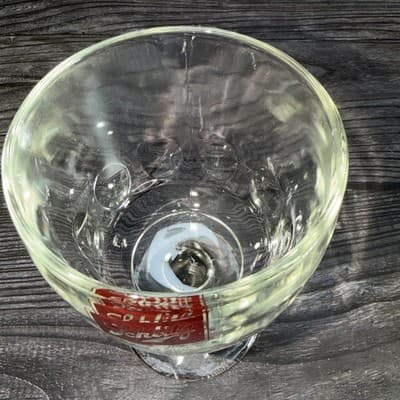 Vintage Schlitz Beer Milwaukee Clear Glass Goblet Thumb Print Stemware 6” 16 O - Thumbnail 5