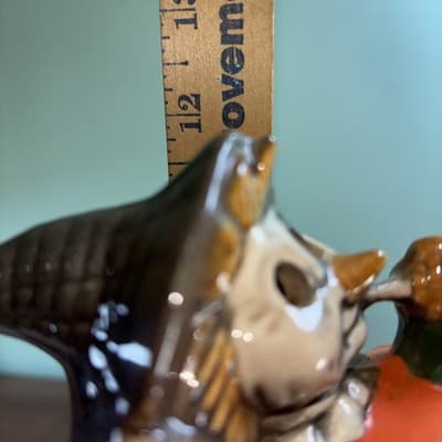 VTG Large Scarecrow Jack O Lantern Ceramic Pumpkin Base Lighted w/Cord Halloween - Thumbnail 21