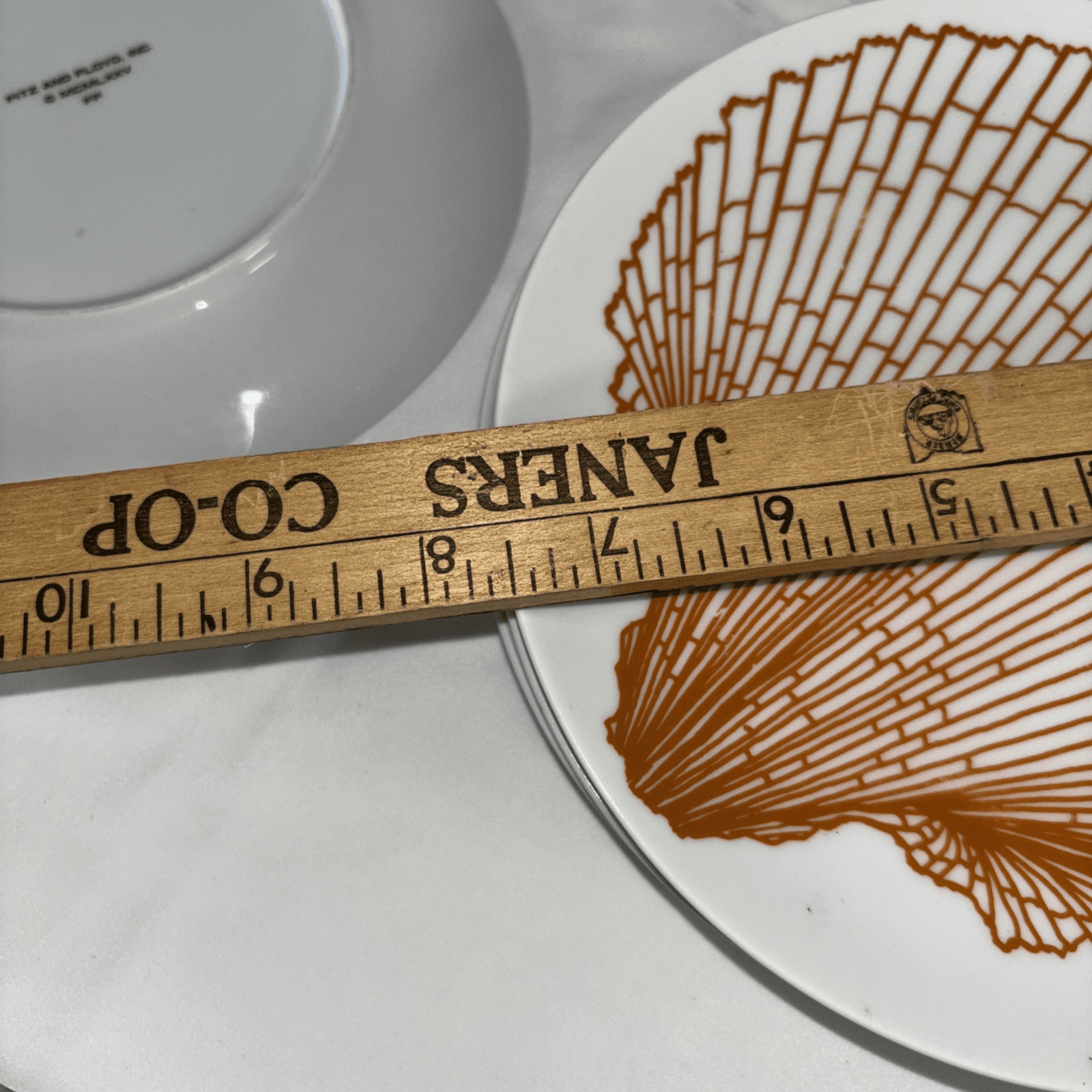 VTG Plate Set 6 Beach House 1970s Fitz & Floyd Orange Sea Shell 7.5” Ocean - Thumbnail 11