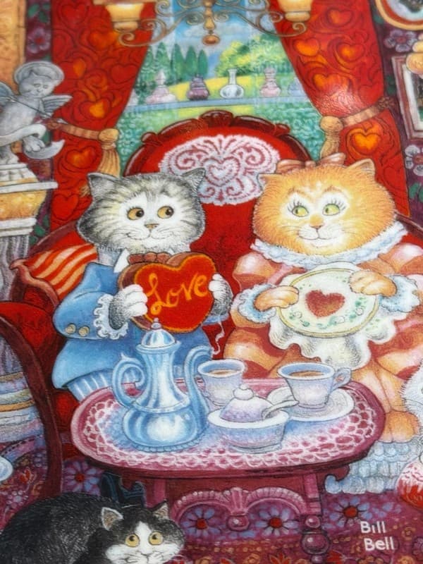 Set of 5 Franklin Mint Bill Bell Holiday Cats Collector Plates 8.25" Santa - Thumbnail 9