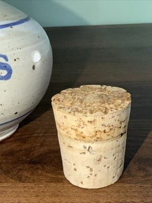 Stoneware “Spices” Jars Large Round Redware Salt Glazed Containers With Cork - Thumbnail 4