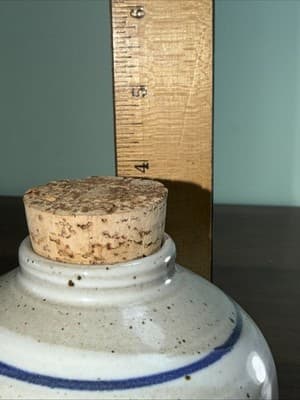 Stoneware “Spices” Jars Large Round Redware Salt Glazed Containers With Cork - Thumbnail 10