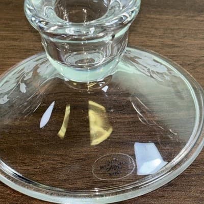 Pair Of Vintage 1980s Avon Hummingbird 24% lead crystal Candle Holder Set Of 2 - Thumbnail 6