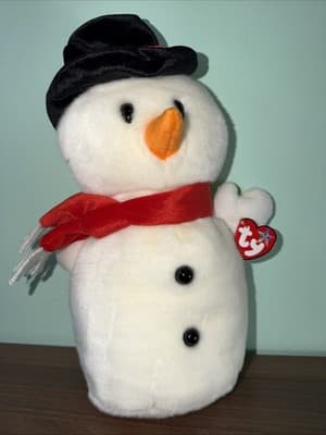 TY Beanie Buddy - SNOWBALL the Snowman (11 inch) - MWMTs Stuffed Animal Toy 2001