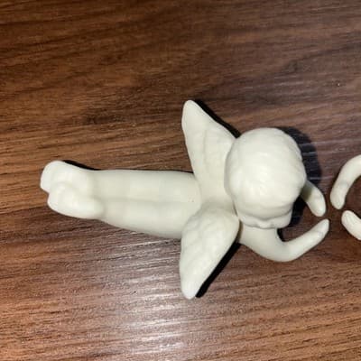Pair of Vintage Porcelain Cherub Candle Holders - Thumbnail 5