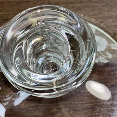 Pair Of Vintage 1980s Avon Hummingbird 24% lead crystal Candle Holder Set Of 2 - Thumbnail 8