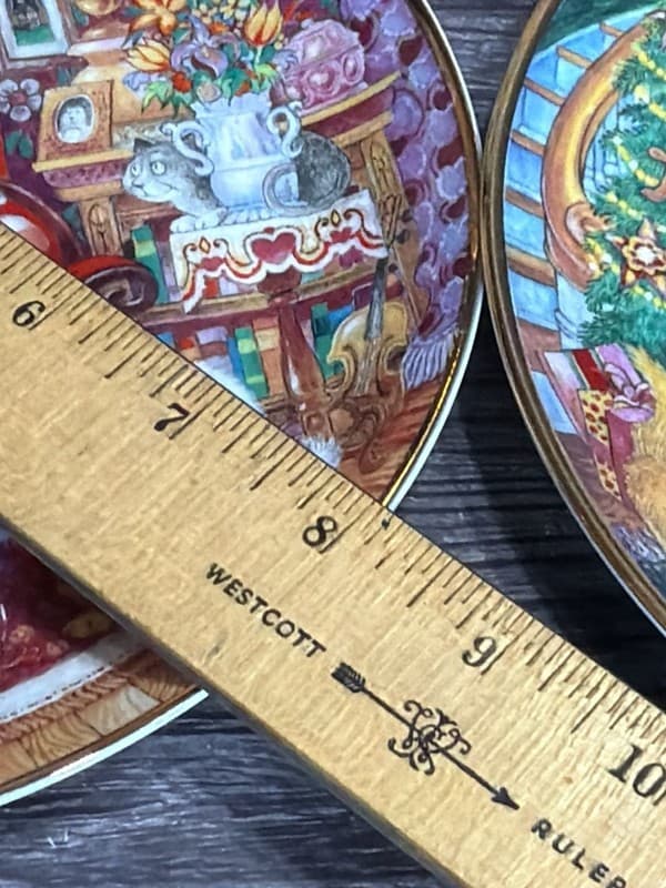 Set of 5 Franklin Mint Bill Bell Holiday Cats Collector Plates 8.25" Santa - Thumbnail 12