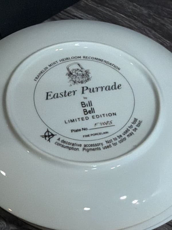 Set of 5 Franklin Mint Bill Bell Holiday Cats Collector Plates 8.25" Santa - Thumbnail 15