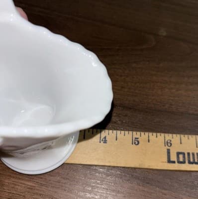 Vintage Westmoreland Milk Glass Basket Hand Painted Ribbon Flowers Small 7” Pi - Thumbnail 13