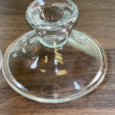 Pair Of Vintage 1980s Avon Hummingbird 24% lead crystal Candle Holder Set Of 2 - Thumbnail 4