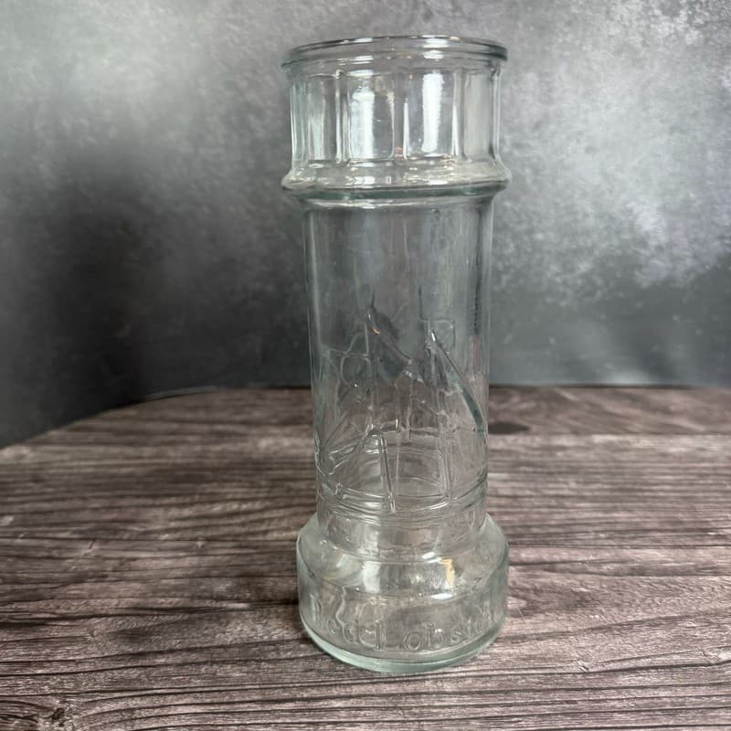 Vintage Red Lobster Lighthouse Embossed Drinking Glass with Sailing Ship Logo - Thumbnail 5