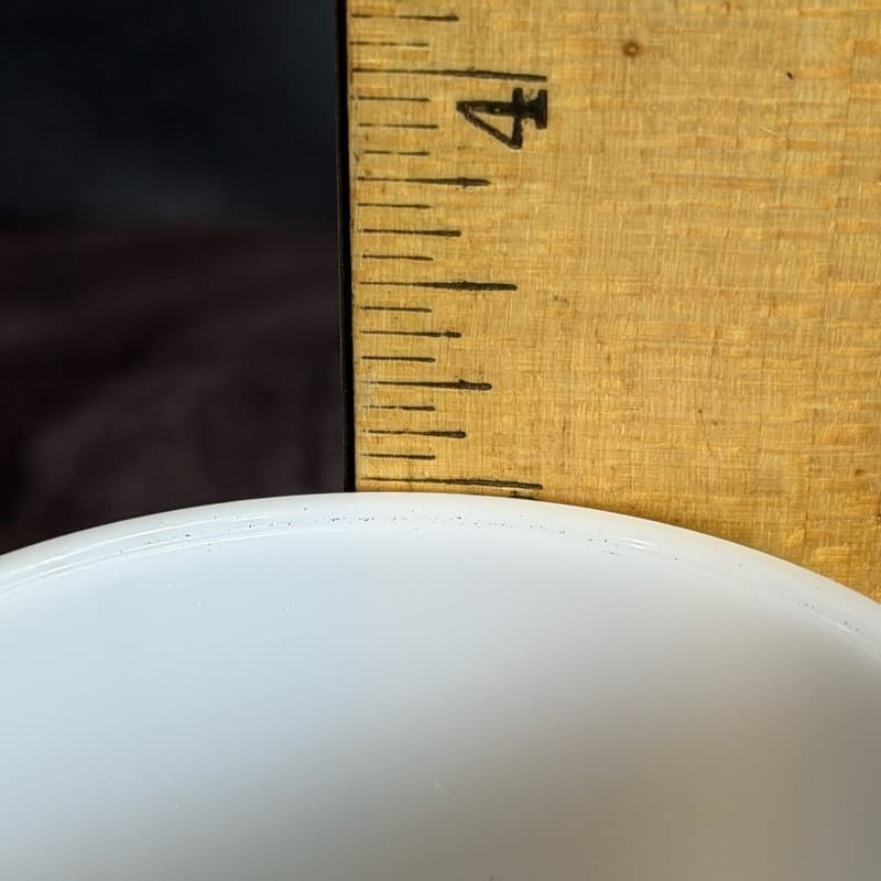 Hazel-Atlas White Milk Glass Vitrock Coffee Mug with Block Handle 3.5" - Thumbnail 9