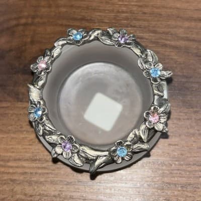 Partylite Hydrangea Votive Holder GUC! shows minor wear Candle Or Trinket Dish - Thumbnail 2