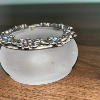 Partylite Hydrangea Votive Holder GUC! shows minor wear Candle Or Trinket Dish - Thumbnail 7