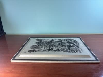 VTG JK THOMPSON JR. Patriotic ETCHED Wall Plaque 1975 BICENTENNIAL UNITED STATES - Thumbnail 5