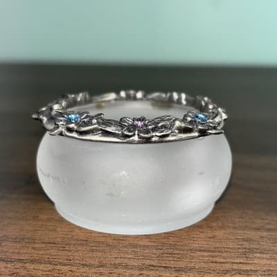 Partylite Hydrangea Votive Holder GUC! shows minor wear Candle Or Trinket Dish - Thumbnail 6