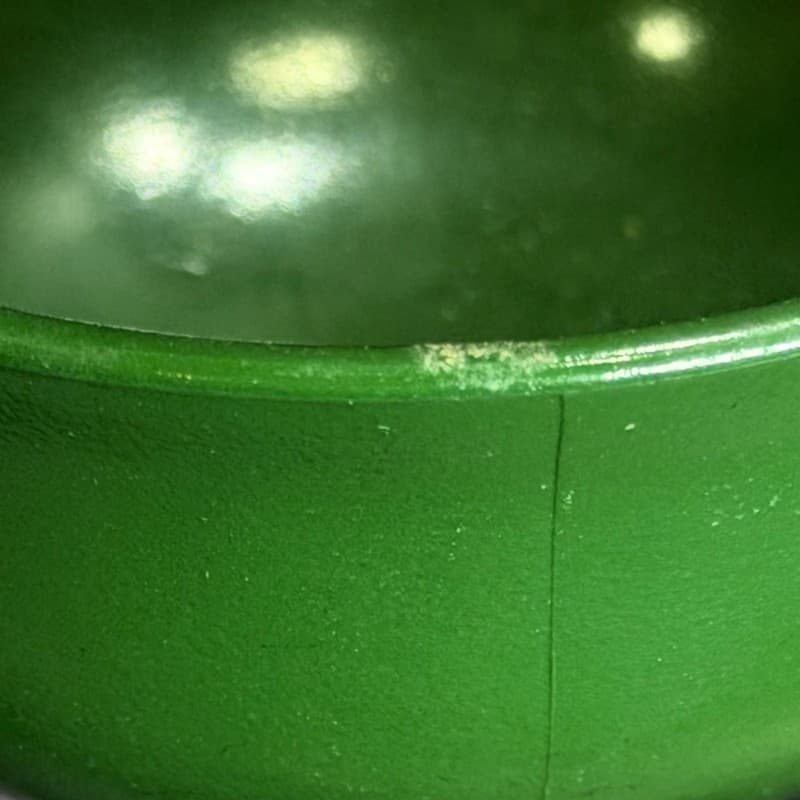 Hazel-Atlas Vintage Green Fired-On Milk Glass Teacup - Thumbnail 2