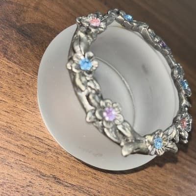 Partylite Hydrangea Votive Holder GUC! shows minor wear Candle Or Trinket Dish - Thumbnail 4