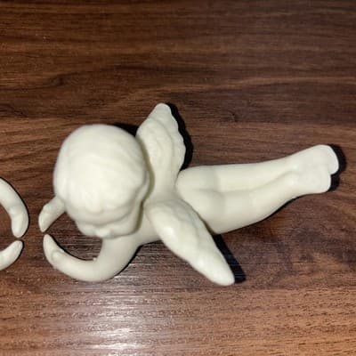 Pair of Vintage Porcelain Cherub Candle Holders - Thumbnail 4