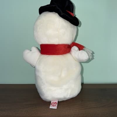 TY Beanie Buddy - SNOWBALL the Snowman (11 inch) - MWMTs Stuffed Animal Toy 2001 - Thumbnail 6