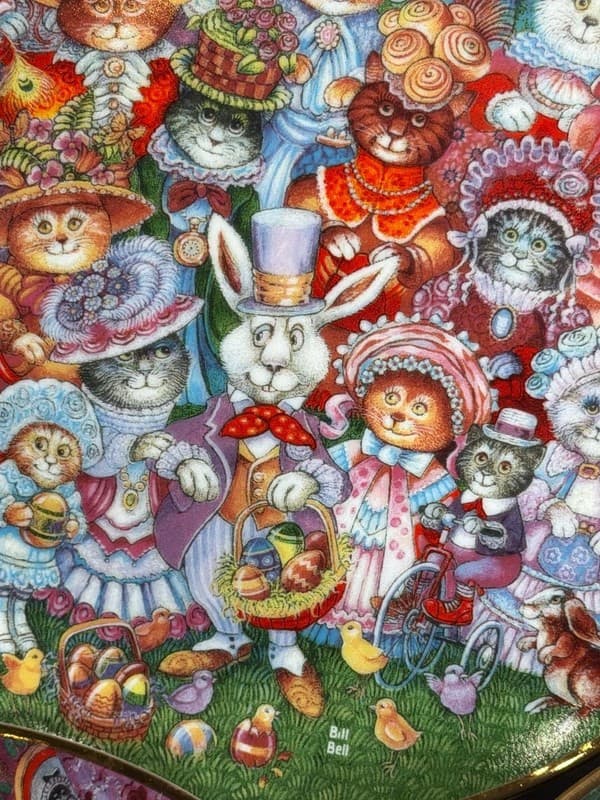 Set of 5 Franklin Mint Bill Bell Holiday Cats Collector Plates 8.25" Santa - Thumbnail 10