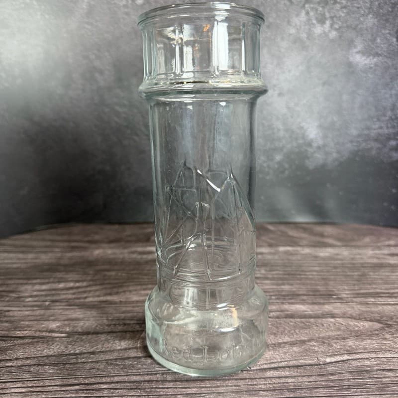 Vintage Red Lobster Lighthouse Embossed Drinking Glass with Sailing Ship Logo - Thumbnail 2