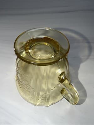 Federal Glass Amber Sugar Bowl Depression Glass Vintage 1930s Madrid Pattern - Thumbnail 8