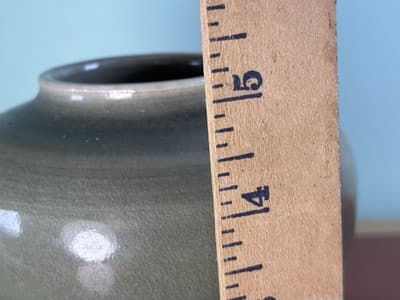 5" Studio Art Pottery Vase Green/Blue Brown High Glaze Nice Form And Heavy - Thumbnail 11