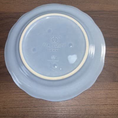 Pfaltzgraff Bouquet Gazebo Single Blue White Scalloped Floral Salad Plates 7.5" - Thumbnail 5