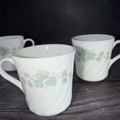 Corning Ware Corelle Coffee Mug Tea Cup Callaway Swirl Ivy Tea Set Of 4 - Thumbnail 5