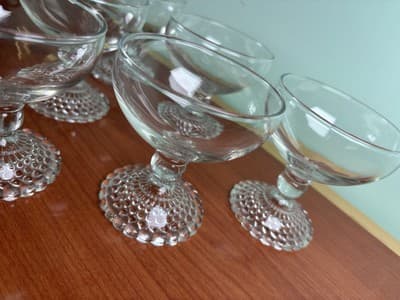 Anchor Hocking Bubble Foot Sherbet Dessert Champagne Glasses Set 6 Barware - Thumbnail 4