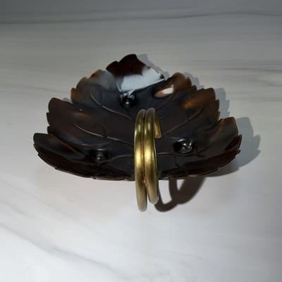 Vintage Gregorian Copper Leaf-Shaped Dish Handcrafted, Made in USA - Thumbnail 5
