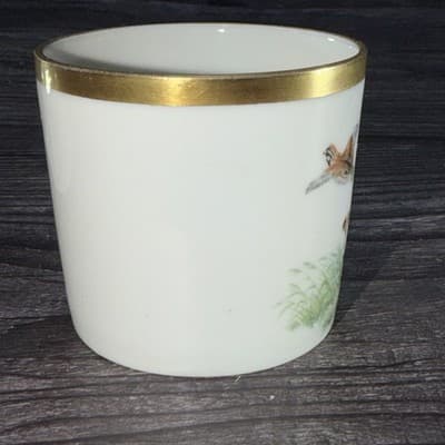 Artibus Portugal Porcelain Tea Cup & Saucer Pheasants Gold Rim Birds Hunting Dog - Thumbnail 7
