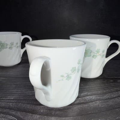 Corning Ware Corelle Coffee Mug Tea Cup Callaway Swirl Ivy Tea Set Of 4 - Thumbnail 4