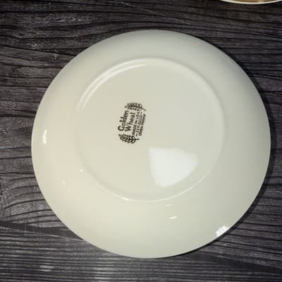 6 Homer Laughlin China Golden Wheat Desert Side Plates Yellow 22K Gold Trim 6” - Thumbnail 7