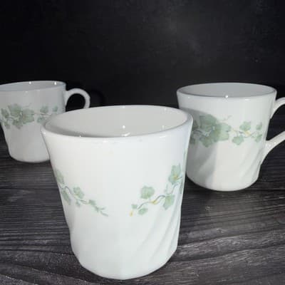Corning Ware Corelle Coffee Mug Tea Cup Callaway Swirl Ivy Tea Set Of 4 - Thumbnail 6